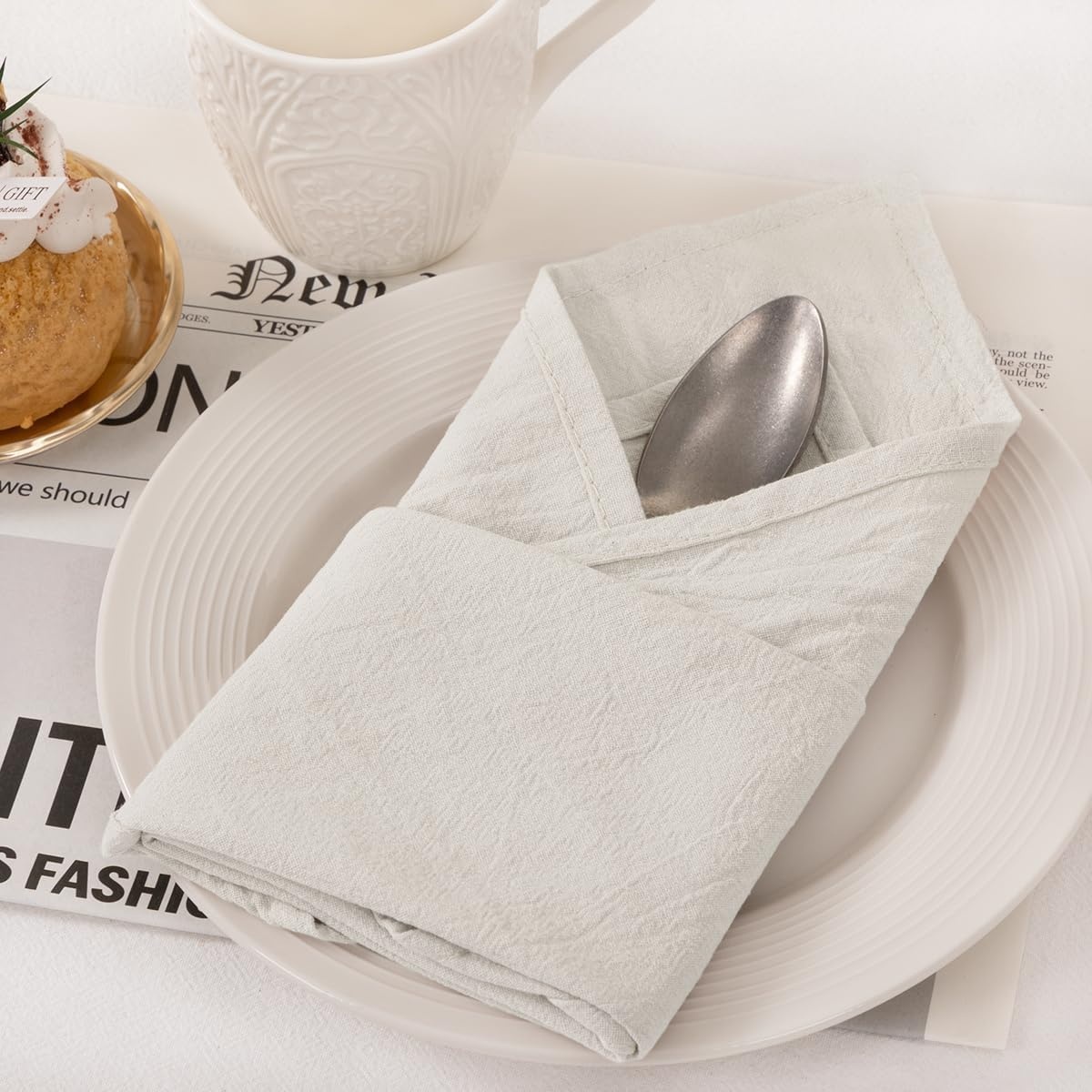 image:imageCloth Napkins Fall Washable Reusable Linen Wedding Party Home Table DecorBeige