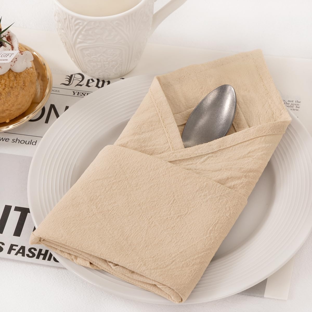 image:imageCloth Napkins Fall Washable Reusable Linen Wedding Party Home Table DecorChampagne