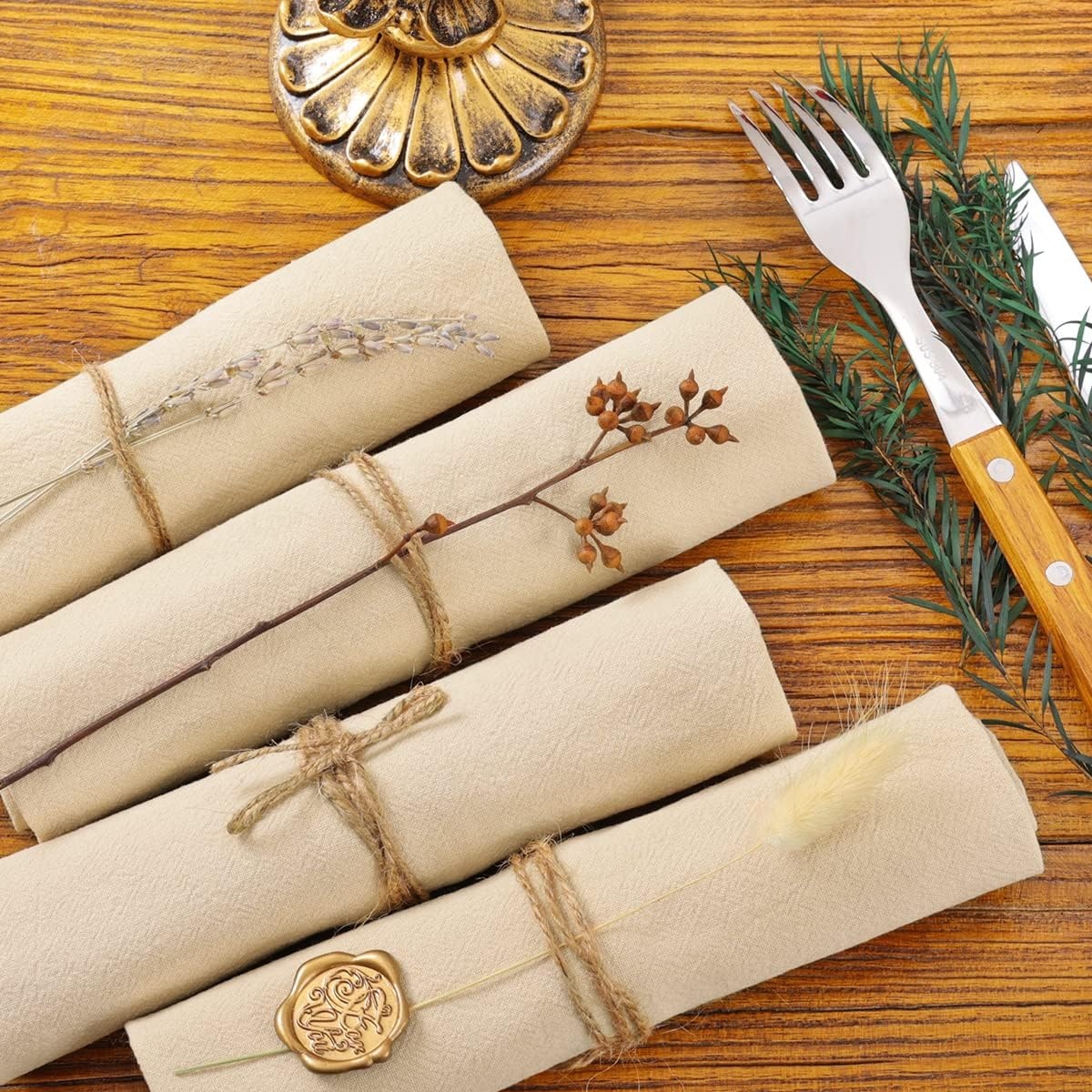 image:imageCloth Napkins Fall Washable Reusable Linen Wedding Party Home Table DecorChampagne