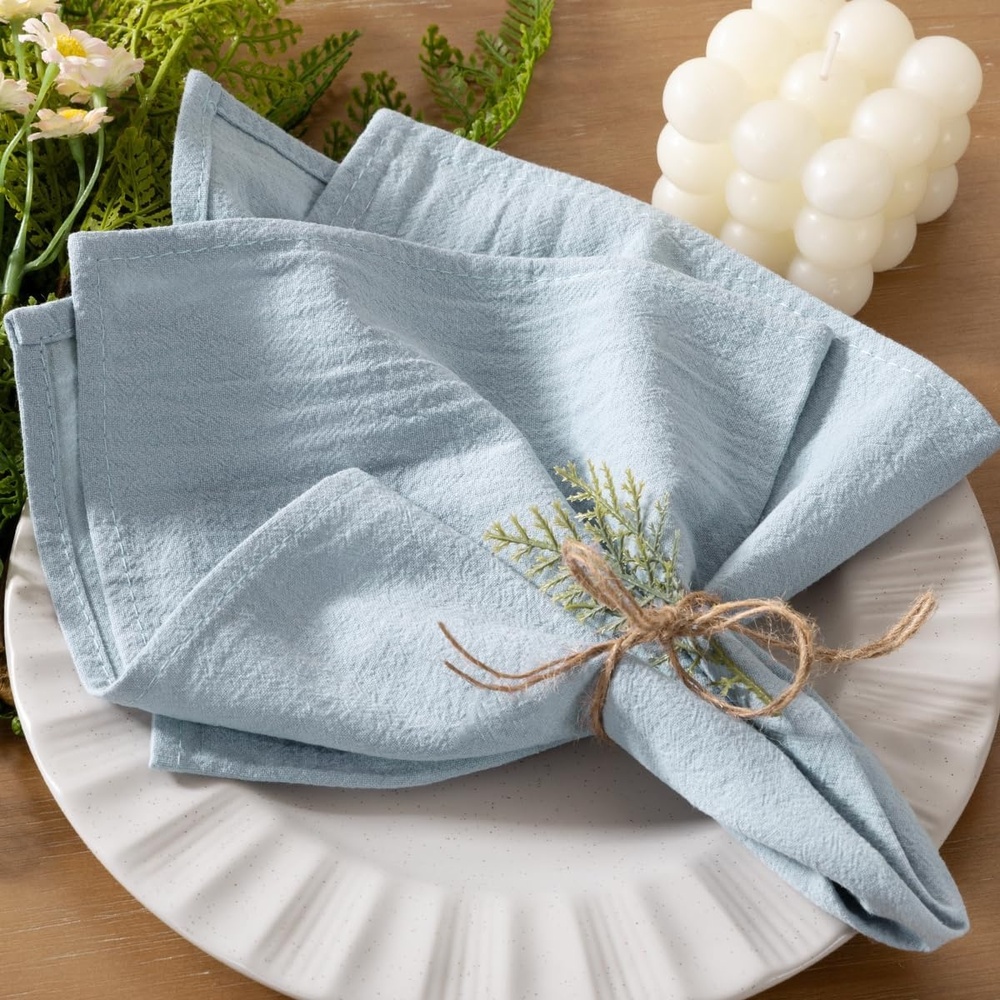 image:imageCloth Napkins Fall Washable Reusable Linen Wedding Party Home Table DecorGrey Blue