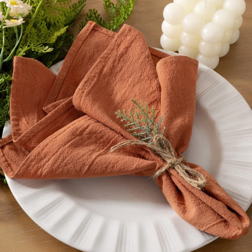 image:imageCloth Napkins Fall Washable Reusable Linen Wedding Party Home Table DecorTerracotta