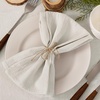 Cloth Napkins Fall Washable Reusable Linen Wedding Party Home Table Decor(Beige)