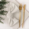 Cloth Napkins Fall Washable Reusable Linen Wedding Party Home Table Decor(Beige)