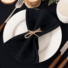 Cloth Napkins Fall Washable Reusable Linen Wedding Party Home Table Decor(Black)