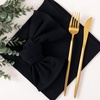 Cloth Napkins Fall Washable Reusable Linen Wedding Party Home Table Decor(Black)