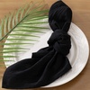 Cloth Napkins Fall Washable Reusable Linen Wedding Party Home Table Decor(Black)
