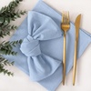 Cloth Napkins Fall Washable Reusable Linen Wedding Party Home Table Decor(Blue)