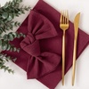 Cloth Napkins Fall Washable Reusable Linen Wedding Party Home Table Decor(Burgundy)