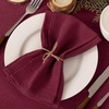 Cloth Napkins Fall Washable Reusable Linen Wedding Party Home Table Decor(Burgundy)