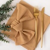 Cloth Napkins Fall Washable Reusable Linen Wedding Party Home Table Decor(Caramel)