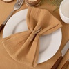 Cloth Napkins Fall Washable Reusable Linen Wedding Party Home Table Decor(Caramel)