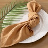Cloth Napkins Fall Washable Reusable Linen Wedding Party Home Table Decor(Caramel)