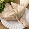 Cloth Napkins Fall Washable Reusable Linen Wedding Party Home Table Decor(Champagne)