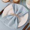Cloth Napkins Fall Washable Reusable Linen Wedding Party Home Table Decor(Grey Blue)
