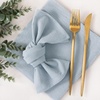 Cloth Napkins Fall Washable Reusable Linen Wedding Party Home Table Decor(Grey Blue)