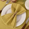 Cloth Napkins Fall Washable Reusable Linen Wedding Party Home Table Decor(Mustard)