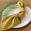 Cloth Napkins Fall Washable Reusable Linen Wedding Party Home Table Decor(Mustard)