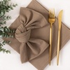 Cloth Napkins Fall Washable Reusable Linen Wedding Party Home Table Decor(Nude)