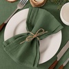 Cloth Napkins Fall Washable Reusable Linen Wedding Party Home Table Decor(Olive Green)