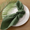 Cloth Napkins Fall Washable Reusable Linen Wedding Party Home Table Decor(Olive Green)