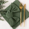 Cloth Napkins Fall Washable Reusable Linen Wedding Party Home Table Decor(Olive Green)