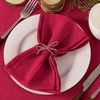 Cloth Napkins Fall Washable Reusable Linen Wedding Party Home Table Decor(Red)