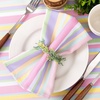 Cloth Napkins Fall Washable Reusable Linen Wedding Party Home Table Decor(Stripe)