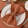 Cloth Napkins Fall Washable Reusable Linen Wedding Party Home Table Decor(Terracotta)