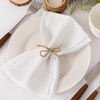 Cloth Napkins Fall Washable Reusable Linen Wedding Party Home Table Decor(White)