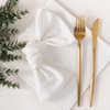 Cloth Napkins Fall Washable Reusable Linen Wedding Party Home Table Decor(White)