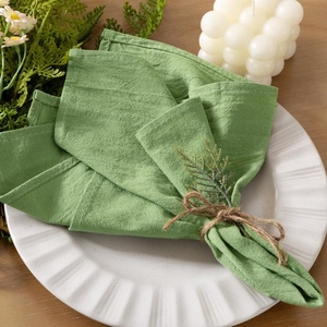 Cloth Napkins Fall Washable Reusable Linen Wedding Party Home Table Decor(Sage Green)