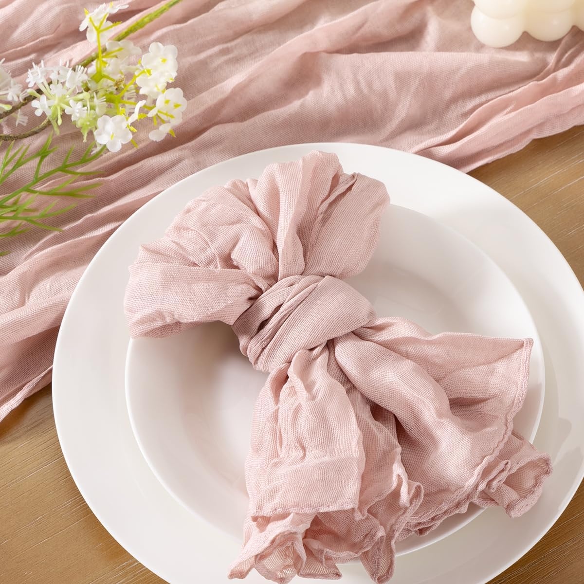 image:imageCheesecloth Napkins Fall Gauze Washable Dinner Wedding Party Home DecorDusty Pink