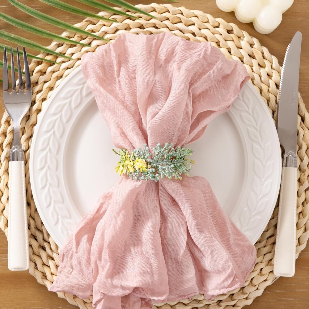 image:imageCheesecloth Napkins Fall Gauze Washable Dinner Wedding Party Home DecorDusty Pink