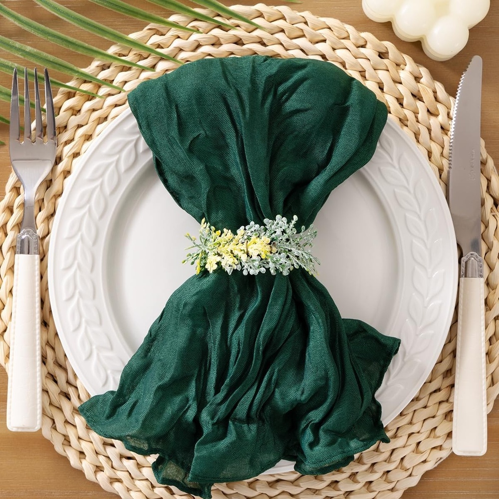 image:imageCheesecloth Napkins Fall Gauze Washable Dinner Wedding Party Home DecorEmerald Green