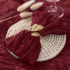 Cheesecloth Napkins Fall Gauze Washable Dinner Wedding Party Home Decor(Burgundy)