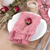 Cheesecloth Napkins Fall Gauze Washable Dinner Wedding Party Home Decor(Mauve)