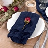 Cheesecloth Napkins Fall Gauze Washable Dinner Wedding Party Home Decor(Navy)