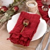 Cheesecloth Napkins Fall Gauze Washable Dinner Wedding Party Home Decor(Red)
