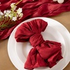 Cheesecloth Napkins Fall Gauze Washable Dinner Wedding Party Home Decor(Red)