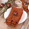 Cheesecloth Napkins Fall Gauze Washable Dinner Wedding Party Home Decor(Terracotta)