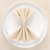 Linen Cloth Washable Cotton Dinner Napkins Fringe Wedding Party Decor(Beige)