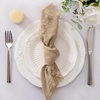 Linen Cloth Washable Cotton Dinner Napkins Fringe Wedding Party Decor(Caramel)