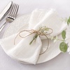 Linen Cloth Washable Cotton Dinner Napkins Fringe Wedding Party Decor(Cream Ivory)
