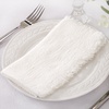 Linen Cloth Washable Cotton Dinner Napkins Fringe Wedding Party Decor(Cream Ivory)