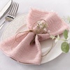 Linen Cloth Washable Cotton Dinner Napkins Fringe Wedding Party Decor(Dusty Rose)