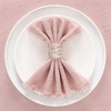 Linen Cloth Washable Cotton Dinner Napkins Fringe Wedding Party Decor(Dusty Rose)