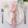 Linen Cloth Washable Cotton Dinner Napkins Fringe Wedding Party Decor(Dusty Rose)