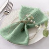 Linen Cloth Washable Cotton Dinner Napkins Fringe Wedding Party Decor(Sage Green)