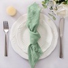 Linen Cloth Washable Cotton Dinner Napkins Fringe Wedding Party Decor(Sage Green)