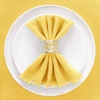 Linen Cloth Washable Cotton Dinner Napkins Fringe Wedding Party Decor(Yellow)